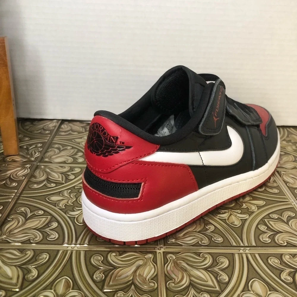 NIKE AIR JORDAN 1 LOW FLYEASE (GS) Jordan Black and Red Sneakers Men’s size 8